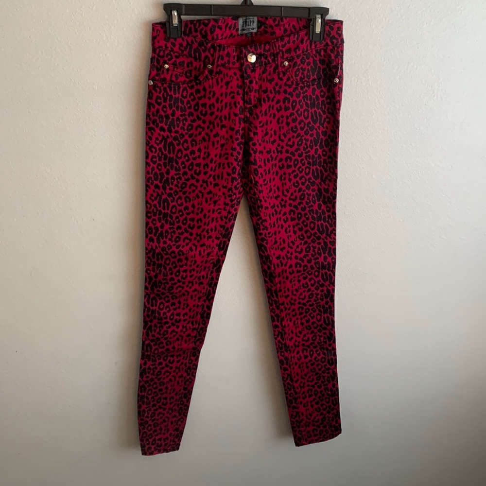Vintage low rise Tripp nyc hot pink leopard pants
